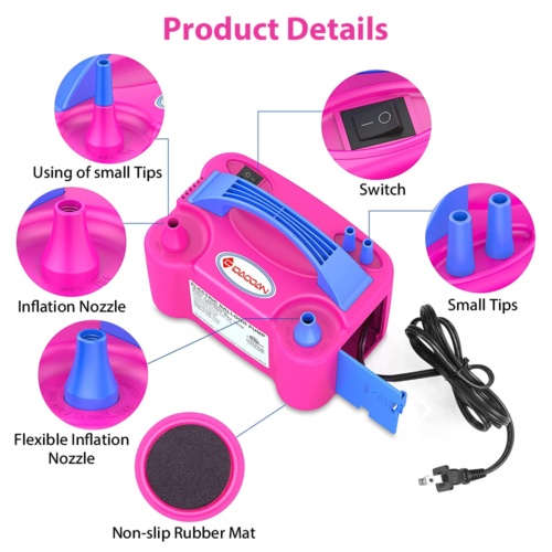 13000pa Electric Balloon Inflator With Dual Nozzle Party Air Blower Xmas UK - Image 4