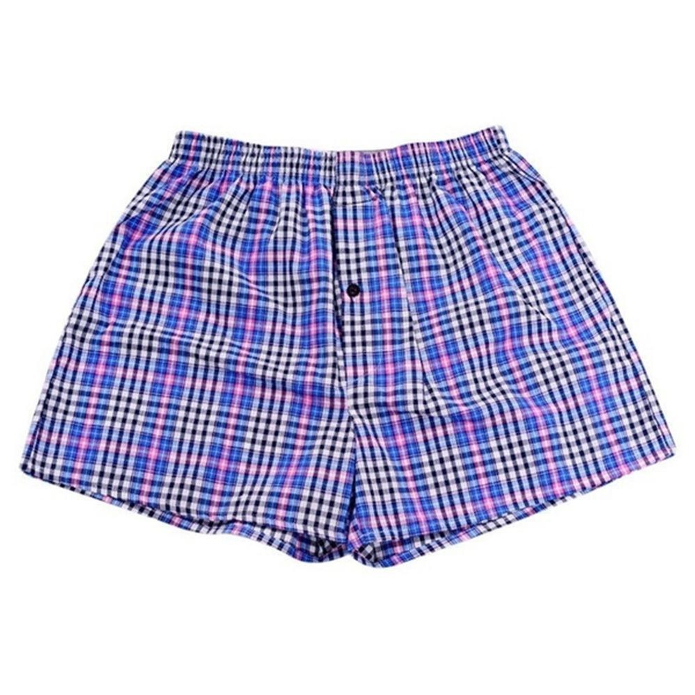 1pc Men Cotton Arrow Boxers Casual Plaid Print Elastic Wa - Image 3